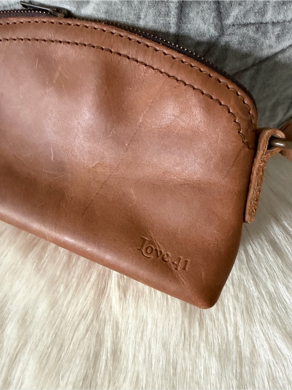 Love 41 Tan Leather Crossbody Bag